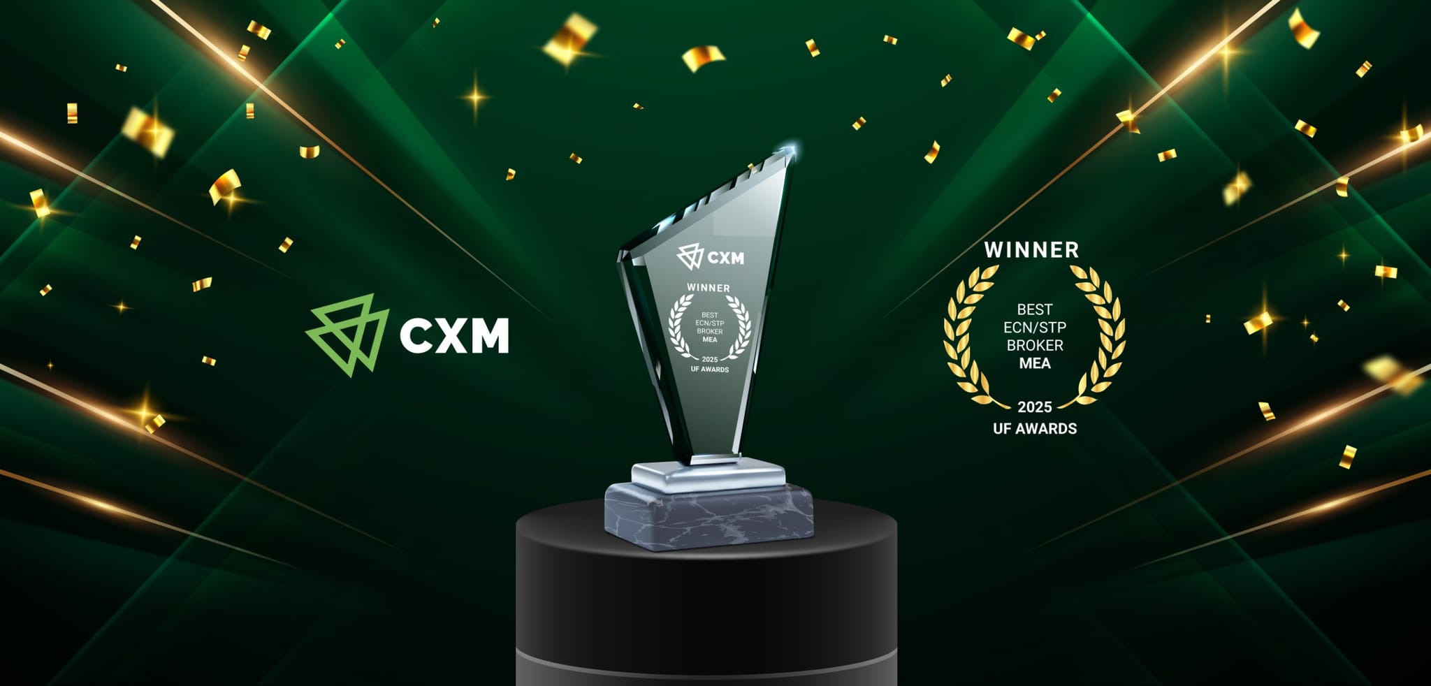 CXM 2025 жылғы Ultimate Fintech Awards марапатында «Ең үздік ECN/STP-брокер – MEA» атағын жеңіп алды!