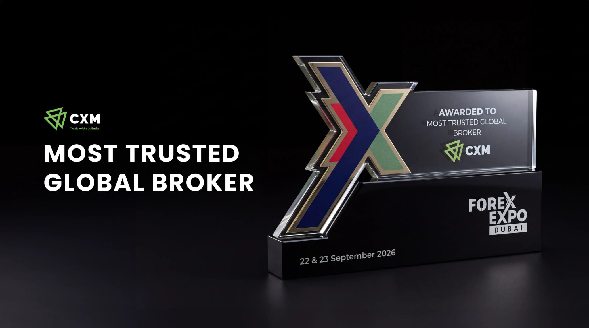 CXM 2026 жылғы Dubai Forex Expo көрмесінде «Ең сенімді жаһандық брокер» жүлдесін жеңіп алды