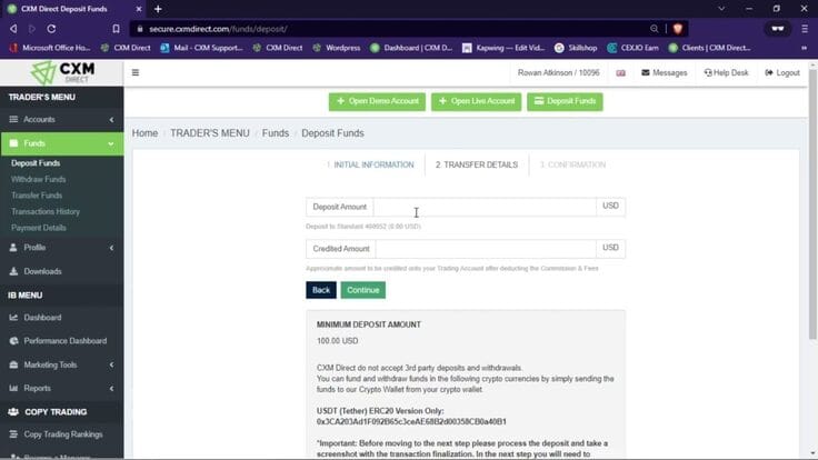 USDT ERC20 арқылы депозитті қалай салуға болады