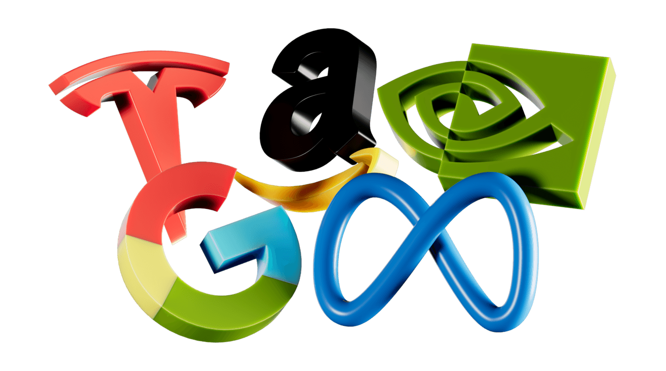 Shares trading — 3D company logo illustration