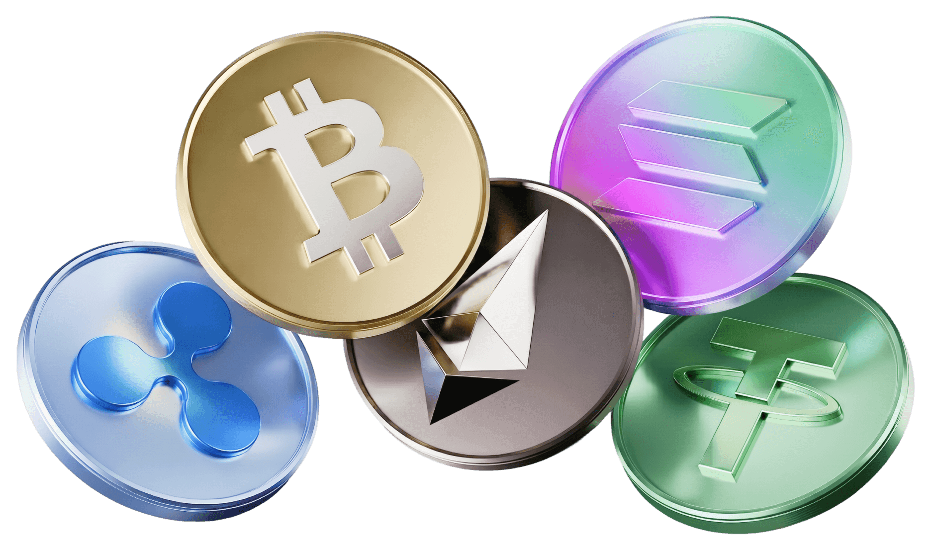 Cryptocurrency coins illustration